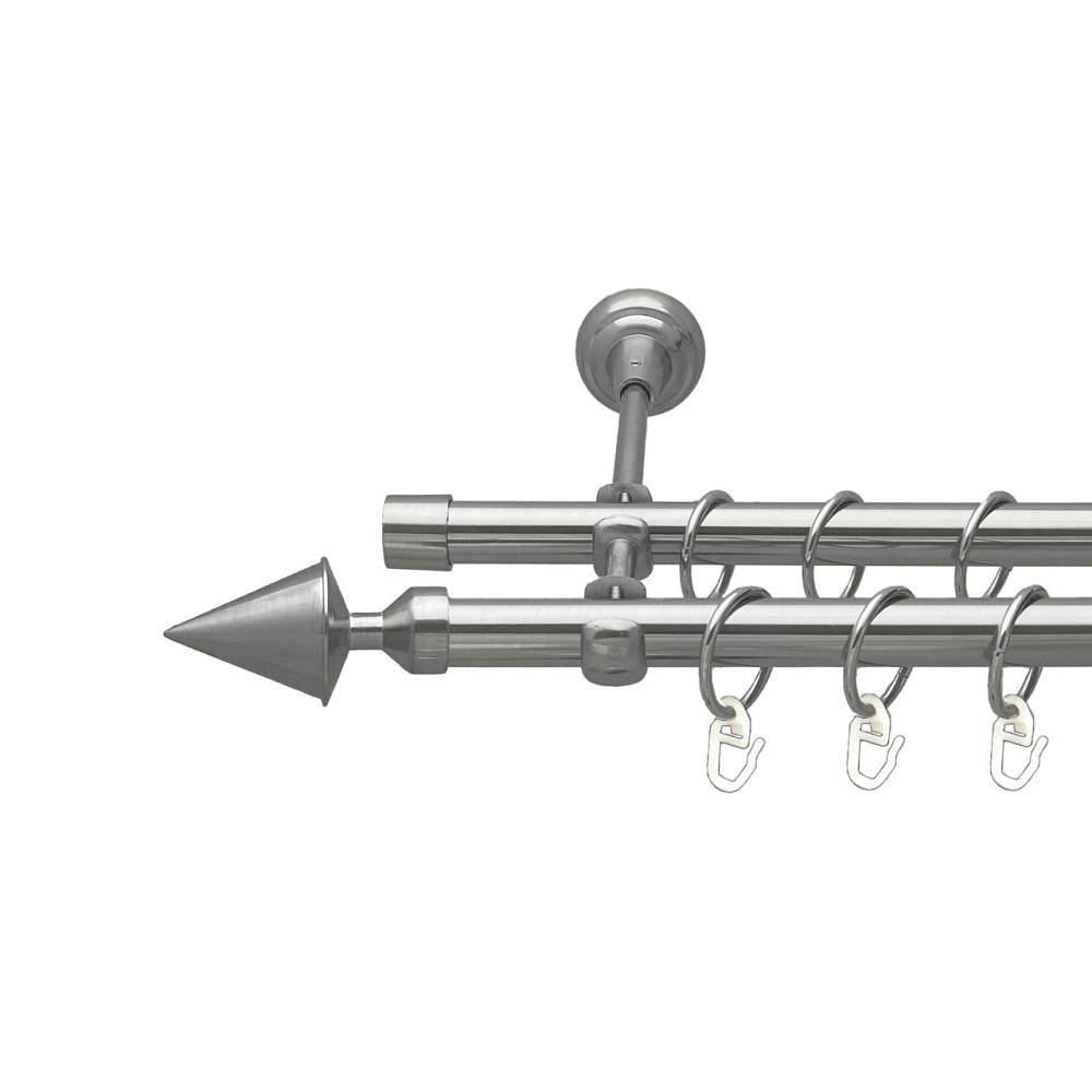 Карниз Orvit Фіорі металевий дворядний відкритий Нержавіюча Сталь 19\19 мм 160 см (00-00016098) Львов - изображение 1