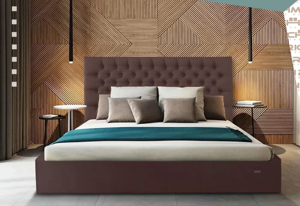 Кровать Двуспальная Cambridge Standart 160 х 200 см Fly 2231 A1 Темно-коричневый Киев - изображение 5