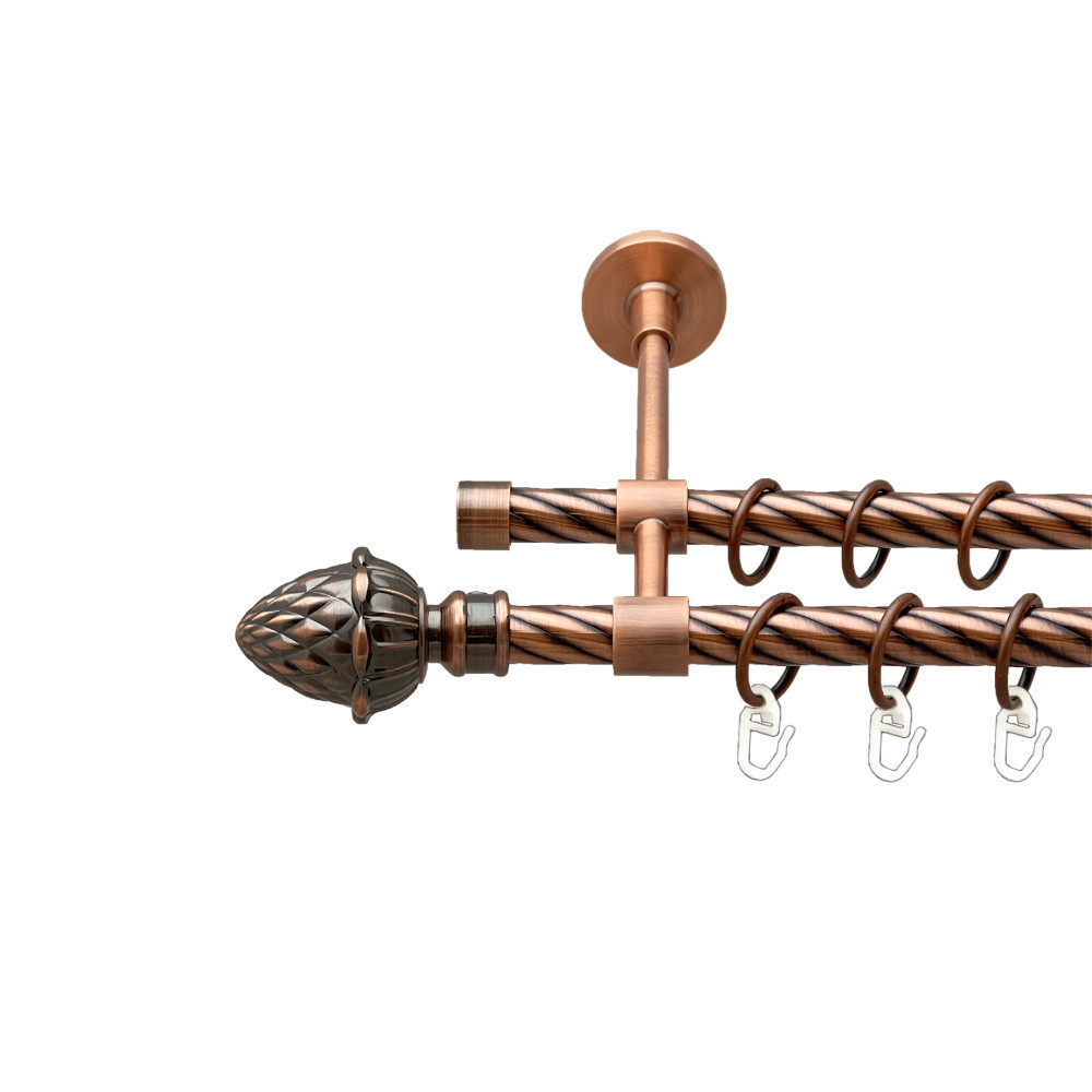 Карниз Orvit Цинара металевий дворядний закритий скручена труба кільце металеве Мідь 16\16 мм 300 см Львов - изображение 1