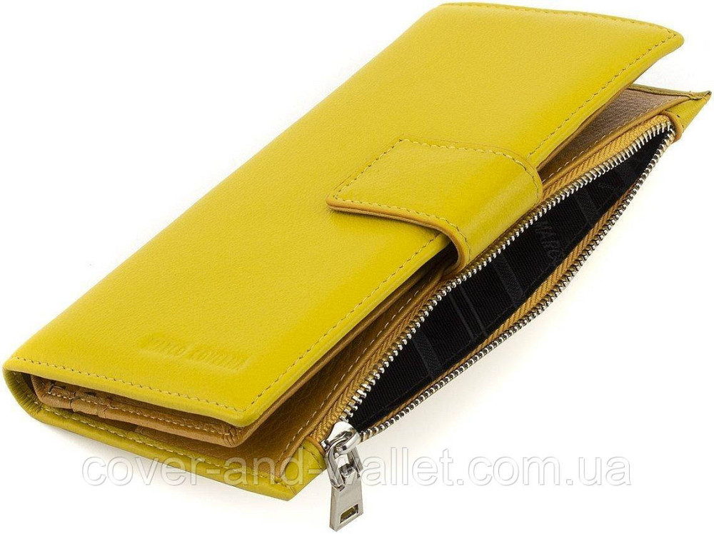 Тонкий жіночий купюрник на магнітній застібці жовтого кольору Marco Coverna 0134 Київ - фото 1