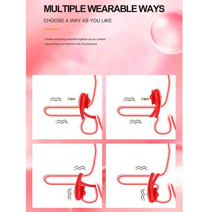 Смарт віброкільце на пеніс і мошонку Love Spouse "Троянда" чорний Вінниця - фото 14