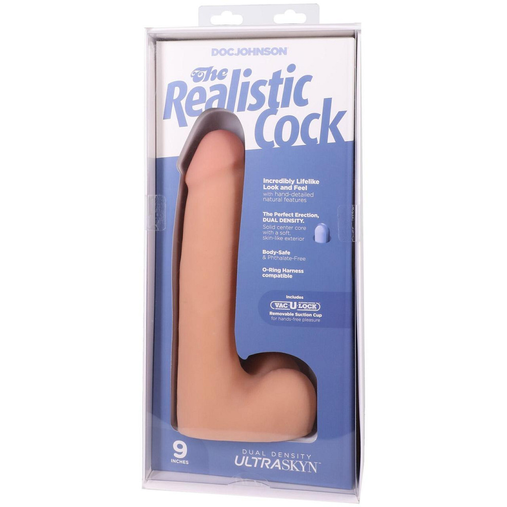 Фалоімітатор Doc Johnson The Realistic Cock ULTRASKYN - 9 Inch with Balls Vanilla Sex Aura Київ - фото 9