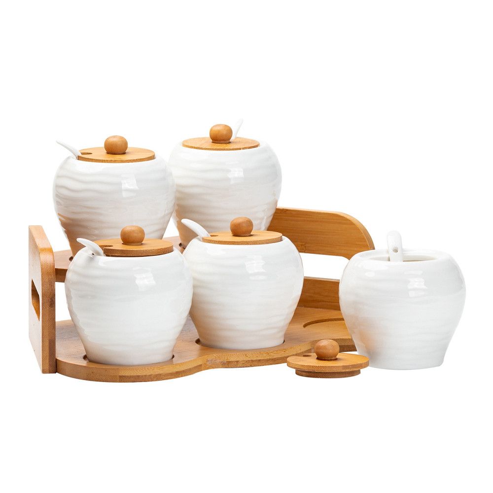 Yiwu Набір банок для сипучих продуктів з 5 штук по 250 мл порцелянаовий Киев - изображение 4