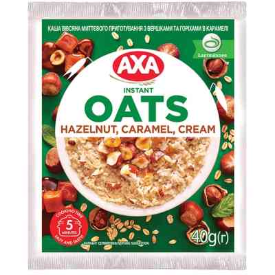 Їжа швидкого приготування АХА Каша Вівсяна з вершками та горіхами в карамелі 40 г (4820008128515) Вінниця
