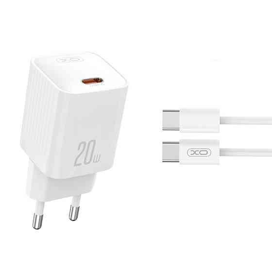 Мережевий зарядний пристрій XO L146 PD20W Single USB-C + Type-C кабель білий Львів