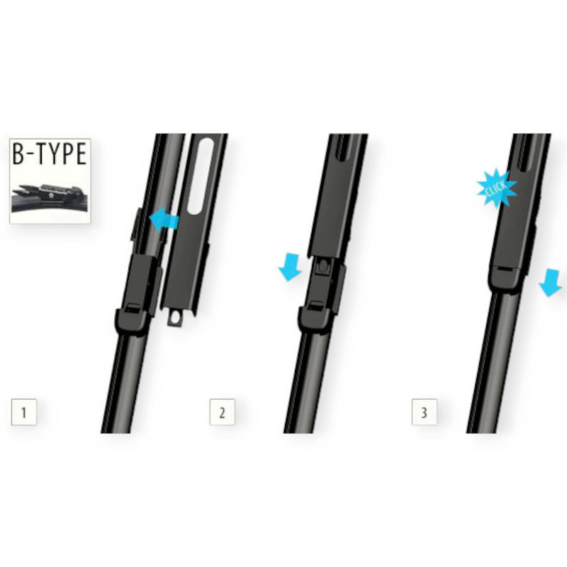 Щетки дворника oximo модельные безкаркасные (к-т 2шт) b-type 650 + 375 мм Мукачево - изображение 3
