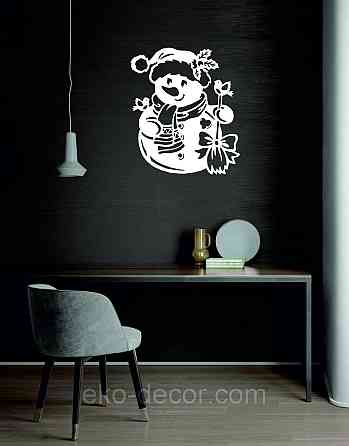 Декоративное настенное Панно «Снеговик», Декор на стену 110*94 см, Белый Киев