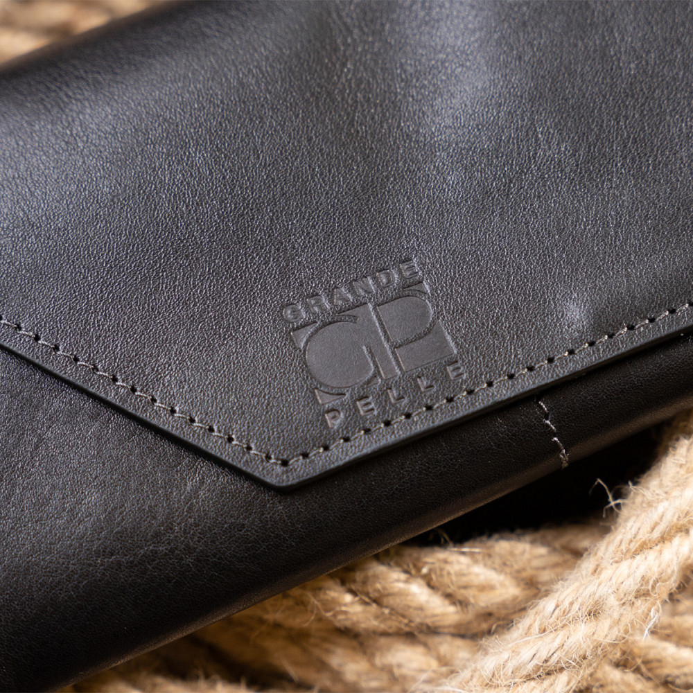 Горизонтальный клатч глянцевый на магните GRANDE PELLE 11316 Черный Киев - изображение 8