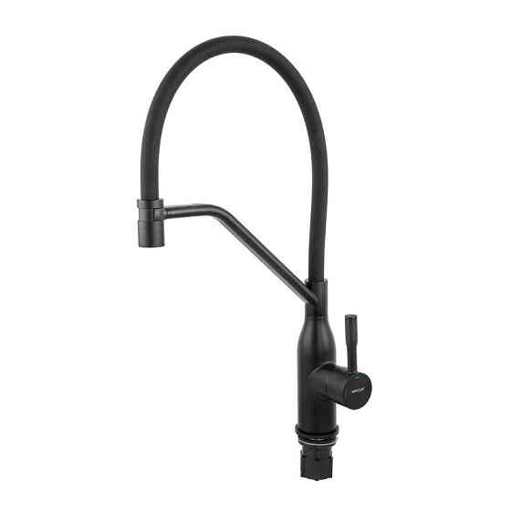 Кухонный смеситель MIXXUS PREMIUM GRAVITY 017 NUT BLACK с черным силиконовым изливом REFL.BLACK (MI8408) Харьков