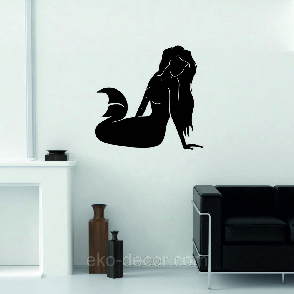 Декоративне настінне 3D Панно «Русалонька» Декор на стіну з об'ємом 70*67 см, Чорний Київ - фото 3