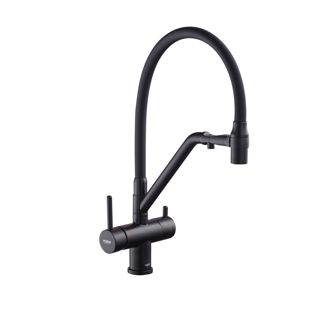 Кухонный смеситель с силик. изливом и вых. для питьевой воды KOER KB-72006-05 (KR3380) Киев - изображение 8