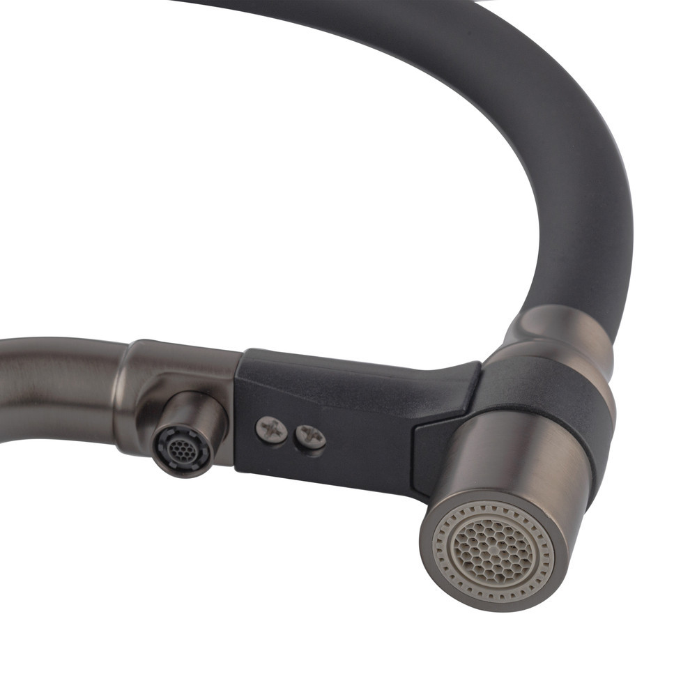 Кухонный смеситель Koer KB-74027-02 с функцией водопад и черным силиконовым изливом (KR5201) Харьков - изображение 8