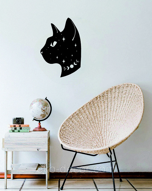 Декоративное настенное 3D Панно «Кот» Декор на стену с объемом 110*75 см, Черный Киев - изображение 10