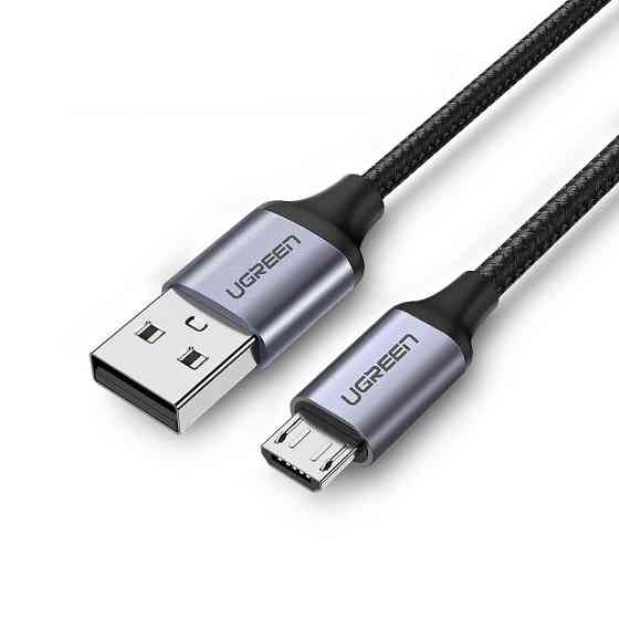Кабель Micro USB Ugreen US290 60403 5V/2A для заряджання та передавання даних (Сірий, 3 м) Миколаїв
