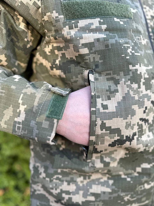 Зимний мужской бушлат (флис + синтепон) с водонепроницаемой пропиткой (Пиксель) XL Винница - изображение 7