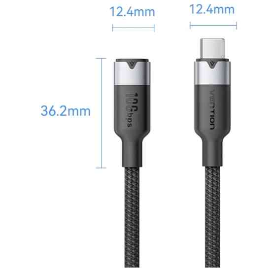 Кабель продовжувач USB 3.2 Gen2 Type-C M-F 1.0 м 100W 10Gbps 4K60HZ  Vention Вінниця