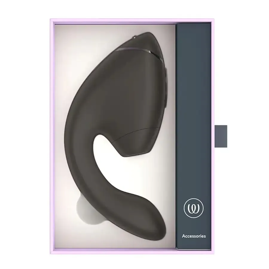 Двойной вакуумный клиторальный стимулятор с вибрацией Womanizer Next Duo - Black Львов - изображение 7