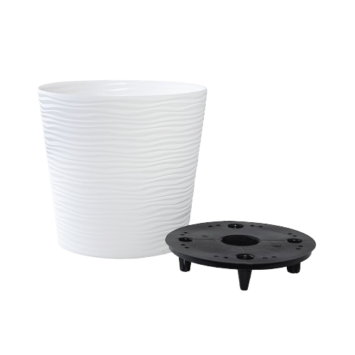 Вазон Ф'южн зі вставкою 42*40см низький білий Алеана Житомир