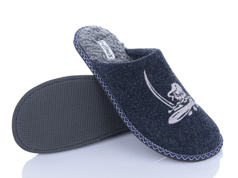 Тапочки чоловічі кімнатні PaGo Козак овчина сині гурт роздріб Одеса - фото 2