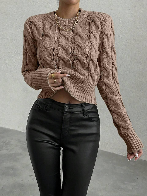 Женский базовый повседневный свитер акрил/шерсть Мокко Одесса - изображение 2