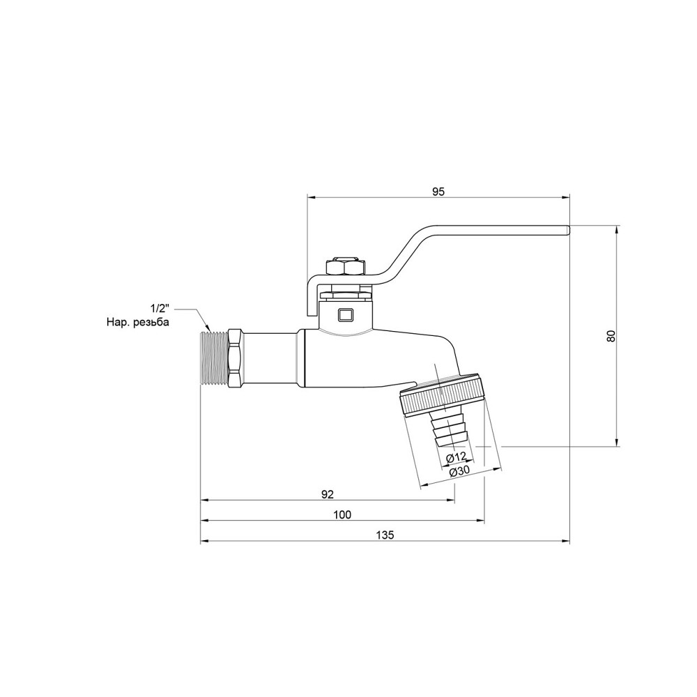 Кран поливальний Thermo Alliance Standart 1/2" SD140W15 Київ - фото 2