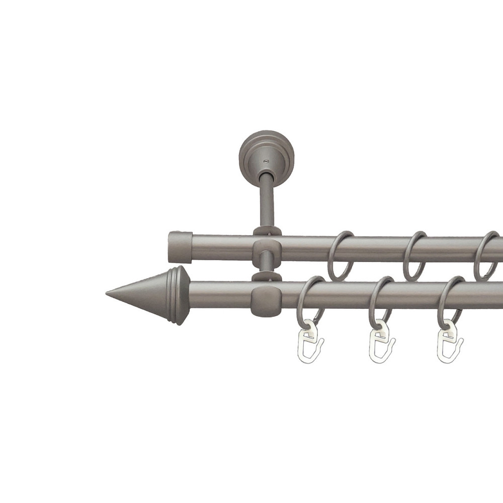Карниз Orvit Конус металевий дворядний відкритий Сатин 16\16 мм 240 см (6098936) Львів - фото 1