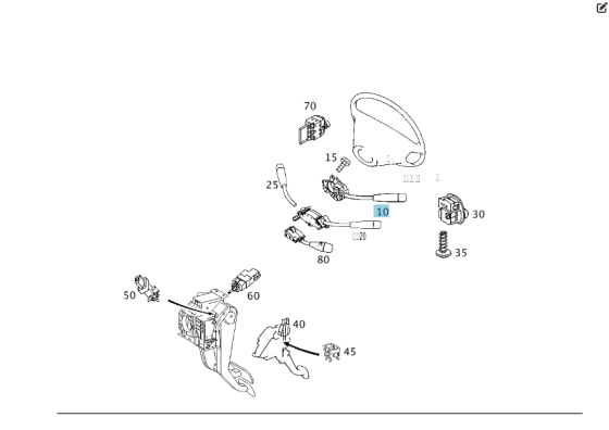 Mercedes-Benz  A2035450410 Підрульовий перемикач поворотів та склоочисника C-class S203 Одеса