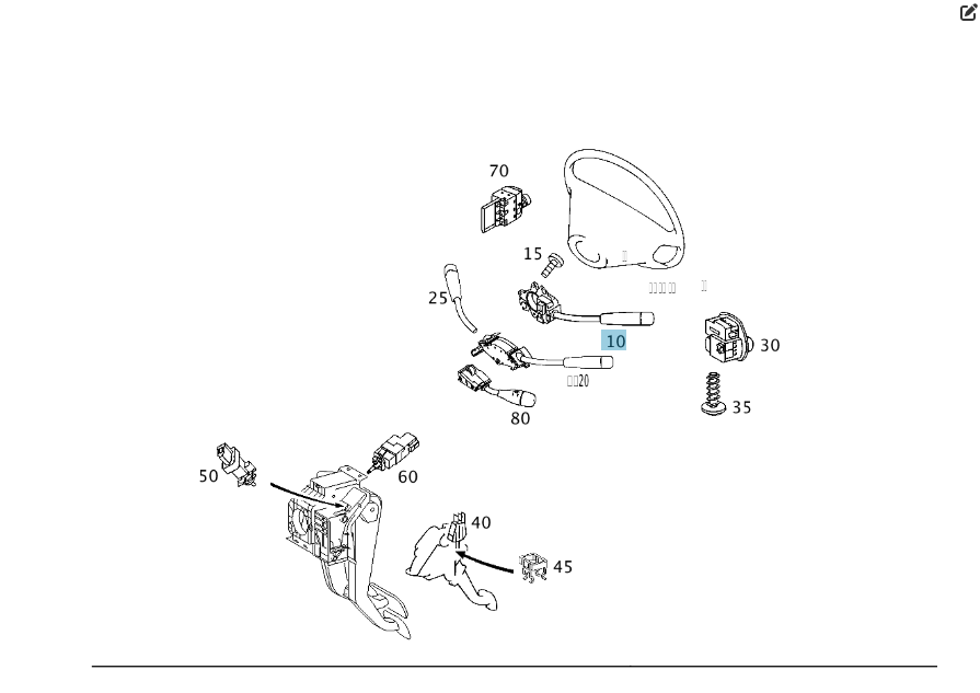 Mercedes-Benz  A2035450410 Підрульовий перемикач поворотів та склоочисника C-class S203 Одеса - фото 2