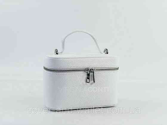 Стильна жіноча шкіряна сумочка білого кольору квадратної форми Virginia Conti 04022 Київ