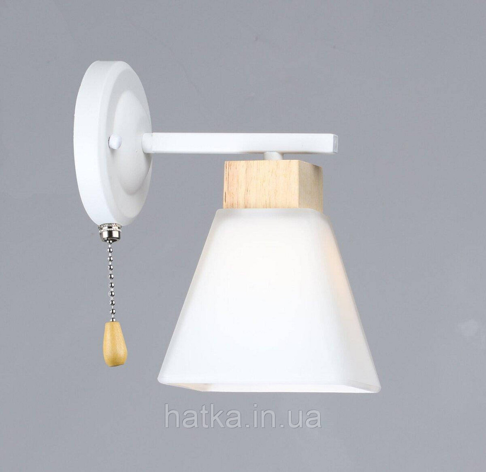 Бра N6663/1W з білим скляним плафоном Київ - фото 1