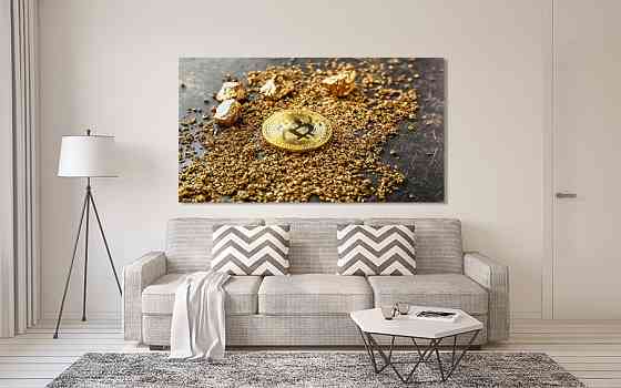 Картина холст в гостиную / спальню  Біткоін    MLP_346 90х180см Киев