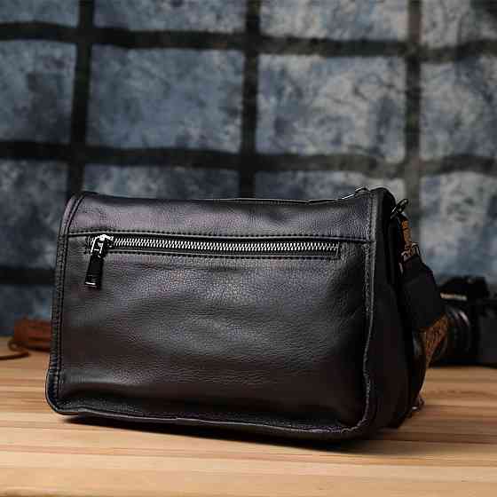 Сумка на плече з натуральної шкіри Vintage 23001 Чорний Київ