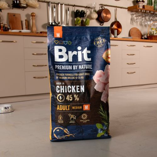 Корм сухий Brit Premium Dog Adult M для дорослих собак середніх порід вагою 10-25 кг з куркою 8 кг Київ - фото 5