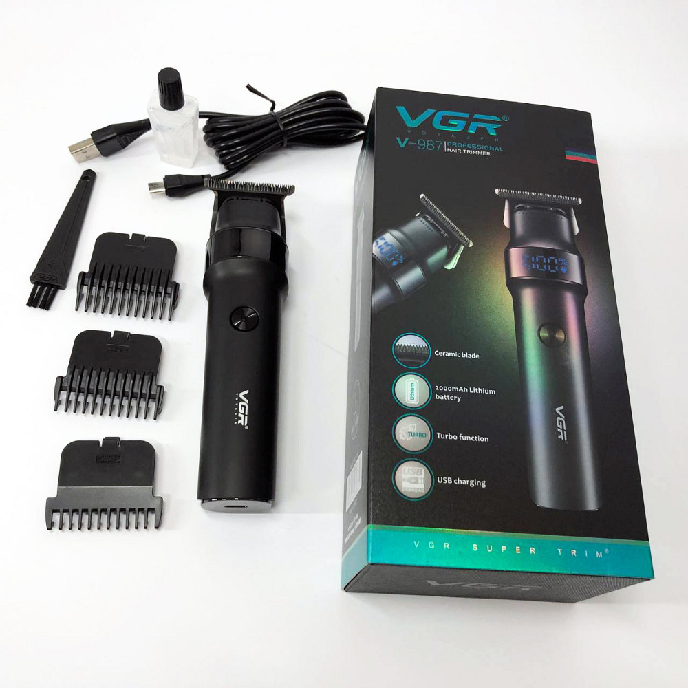 Профессиональный триммер с насадками VGR V-987, Набор для удаления волос с зарядным устройством LT-89 Львов - изображение 1