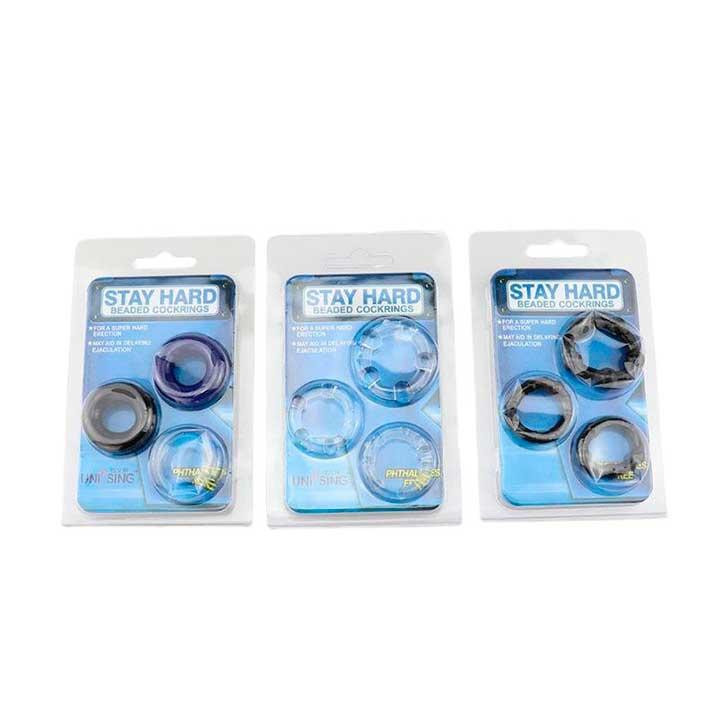 Набор эрекционных колец (3 шт) прозрачный, черный, синий Винница - изображение 5