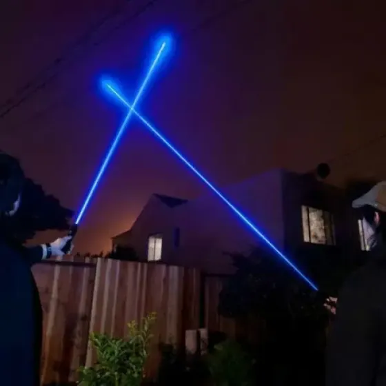 Лазерная указка (лазерный целеуказатель) 10000Мвт синяя с насадками Laser Blue YXB 008 Коломия