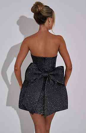 Женское стильное обаяние мини платье с бантом северное сияние Черный, 40/42 Одесса