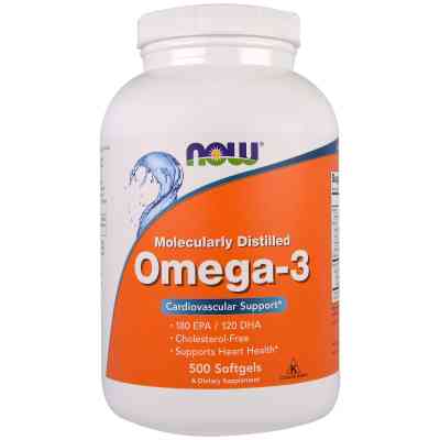 Жирні кислоти Now Foods Омега-3 1000 мг, 500 желатинових капсул (NOW-01653) Вінниця