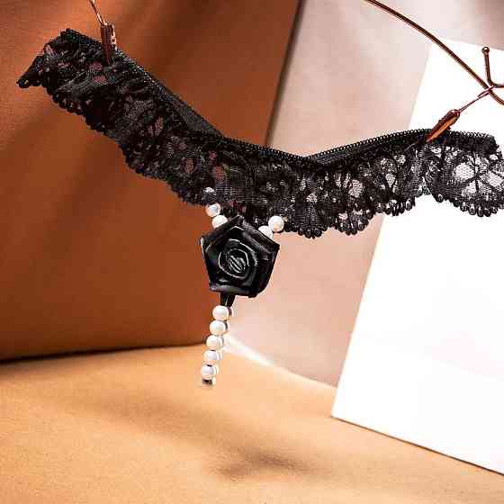 Стрінги з намистинками жіночі one size чорний Київ