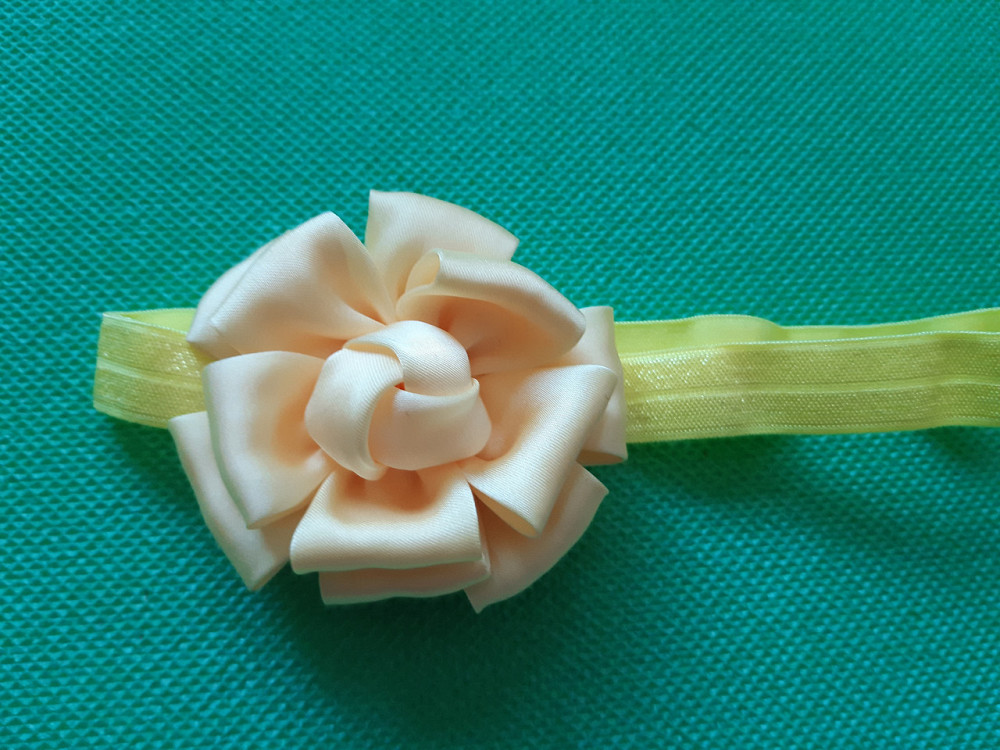 Пов'язка для дитини жовта квітка 7см, розмір універсальний (на резинці) Київ - фото 2