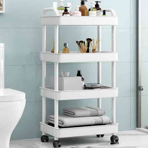 Стелаж на колесах 4 яруси, GT-248 / Пересувний стелаж для ванної / Етажерка для кухні / Полиця на колесах Київ