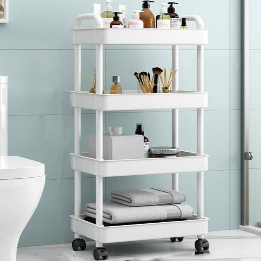 Стеллаж на колесах 4 яруса, GT-248 / Передвижной стеллаж для ванной / Этажерка для кухни / Полка на колесах Киев - изображение 5