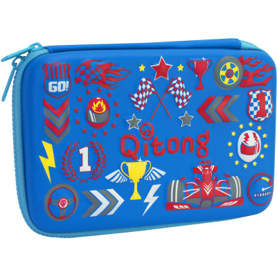 Пенал Cool For School с тиснением 1 отделение Голубой (QT-3992-Blue) Винница - изображение 1