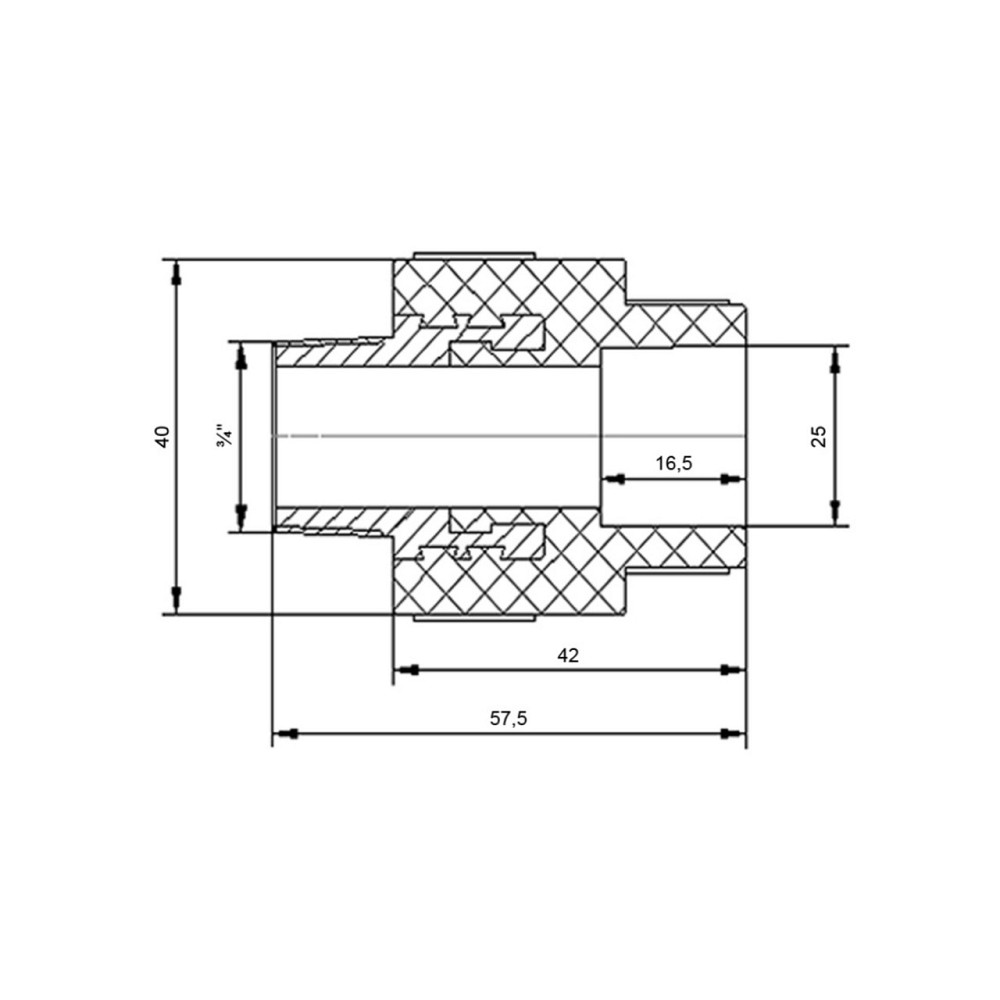 Муфта PPR Blue Ocean "Білий" 25х3/4" НР Київ - фото 2