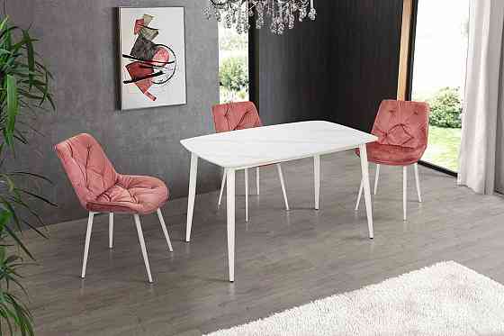 Стіл КИПАРИС 120*80, білий/ білий мармур Київ