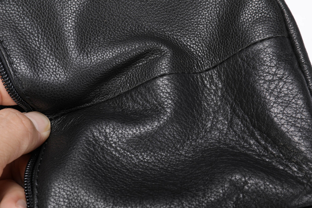 Вертикальна чоловіча сумка в щільній шкірі Vintage 20366 Чорна Київ - фото 3