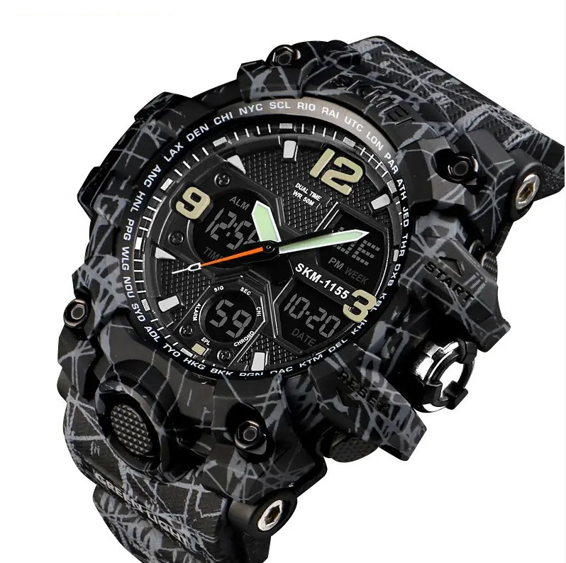 Мужские наручные часы Skmei Hamlet 1155 Черный с серым Киев - изображение 2