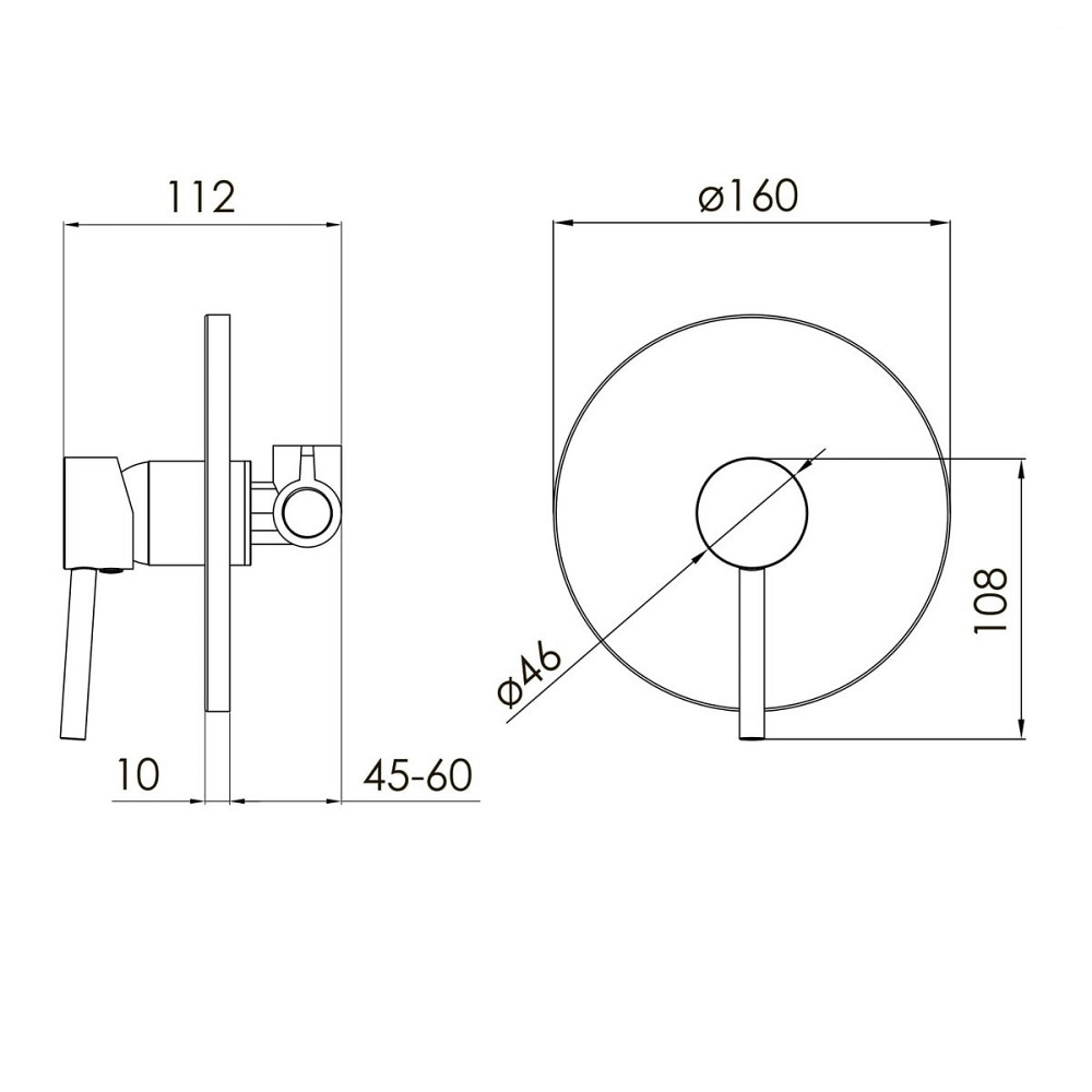 Змішувач прихованого монтажу VOLLE CRUZE pistola gris для душу графіт Київ - фото 2