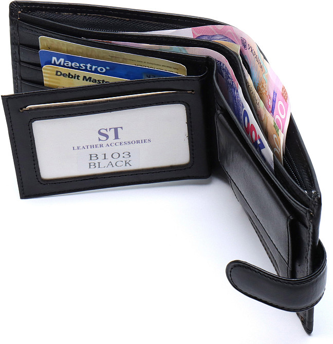 Стильное кожаное мужское портмоне ST Leather В103 Черный Каменское - изображение 5