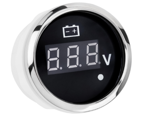 Цифровой Вольтметр I Gauge 52Mm С Функцией Предупреждения (Черный) Led Дисплей 8-16В Киев